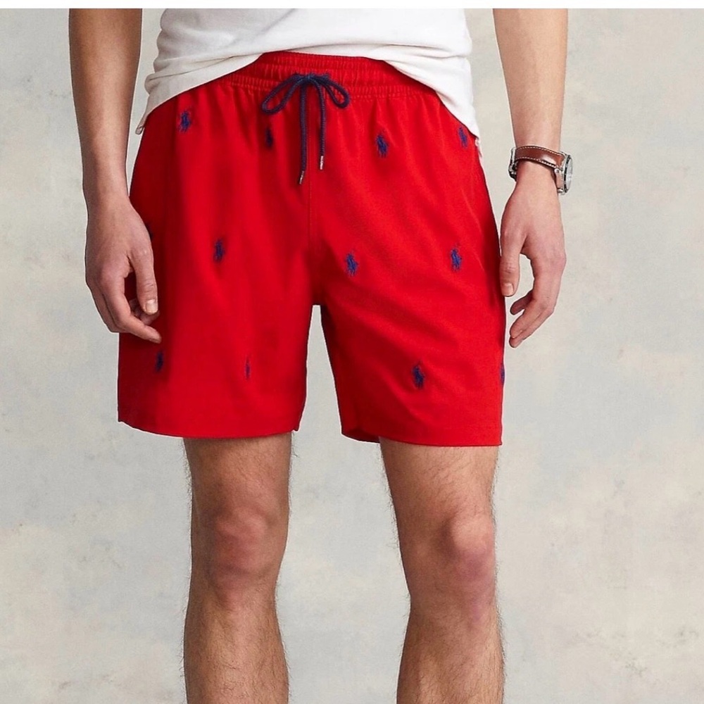 Polo Ralph Lauren Swim Trunks Shorts All Over Pony Logo Large